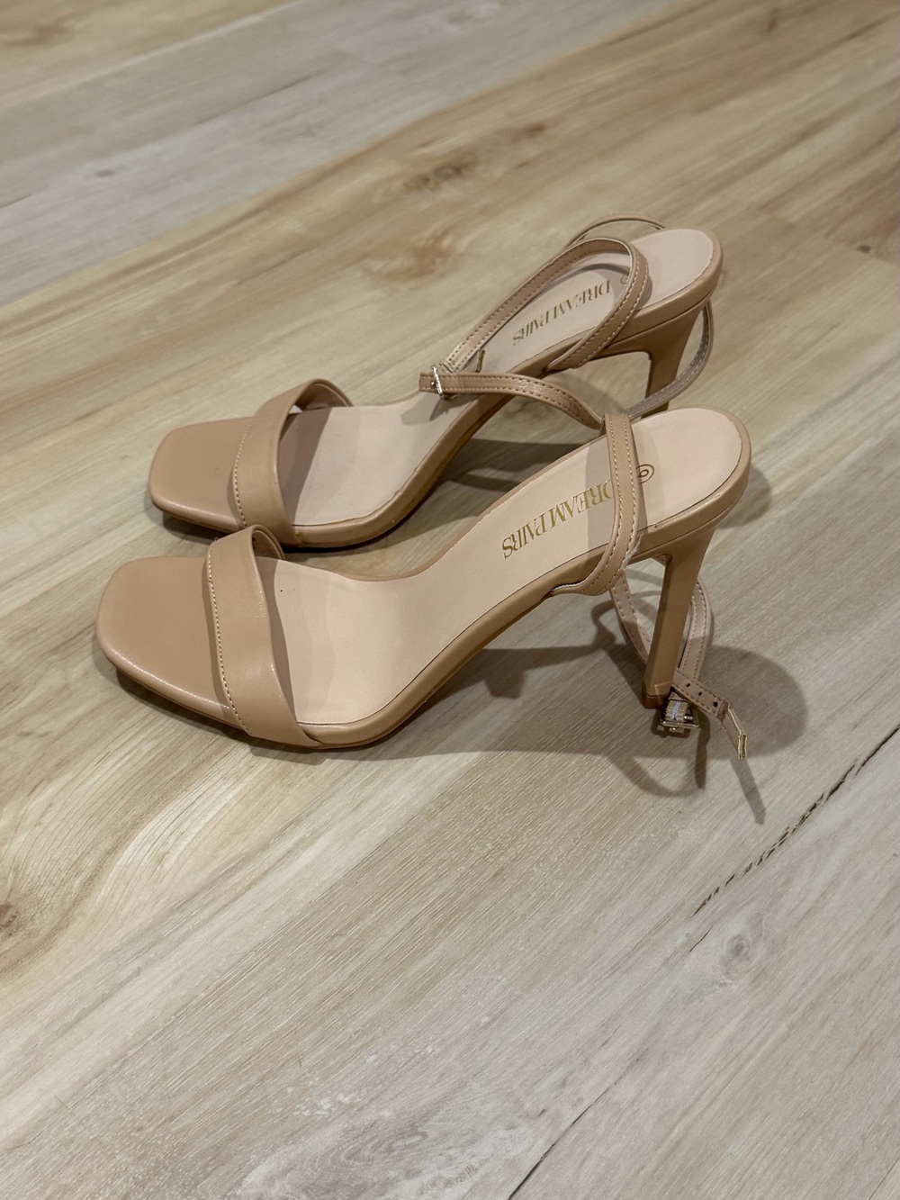 Dream Pairs Tan Nude Ankle-Strap Stiletto Heels